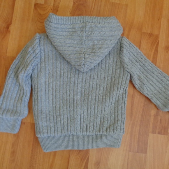 Crazy 8 grey cable knit sherpa lined zip hoodie 2T - Picture 2 of 5
